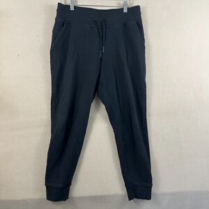 Lululemon Joggers Women's 8 Black High Rise Crop Drawstring Pants Gym Athleisure